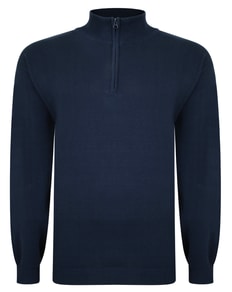 Bigdude Half Zip Knitted Jumper Navy