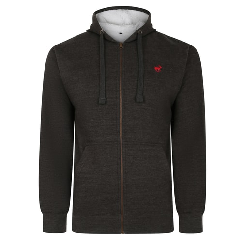 Bigdude Sherpa Lined Zip Hoody Charcoal