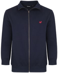 Bigdude Funnel Neck Full Zip Sweatshirt Navy