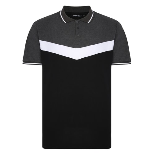 Bigdude Chevron Polo Shirt Black/Charcoal