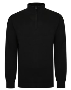 Bigdude Half Zip Knitted Jumper Black