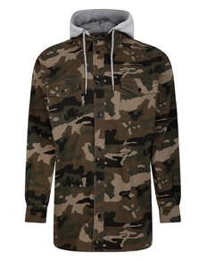 Bigdude Camo Overshirt With Hood Khaki