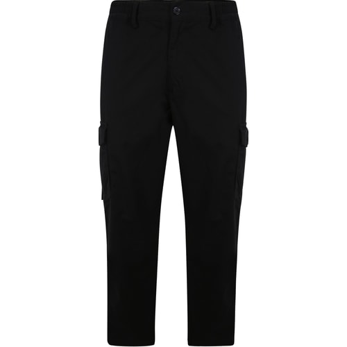 Bigdude Elasticated Waist Cargo Trousers Black