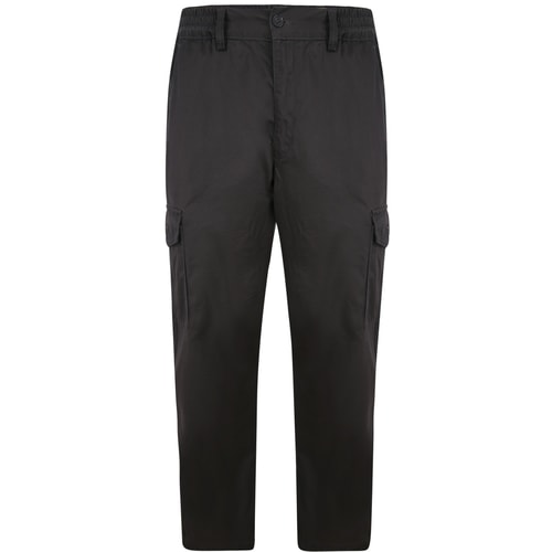 Bigdude Elasticated Waist Cargo Trousers Charcoal