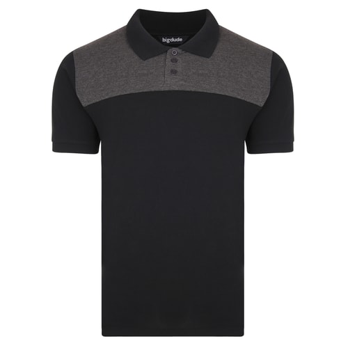 Bigdude Colour Block Polo Shirt Black