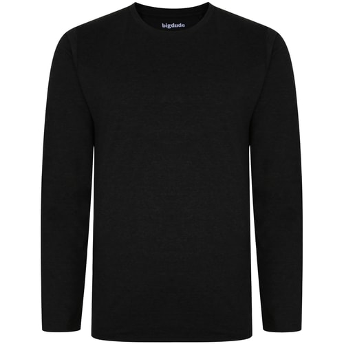 Bigdude Long Sleeve Marl T-Shirt Charcoal Tall