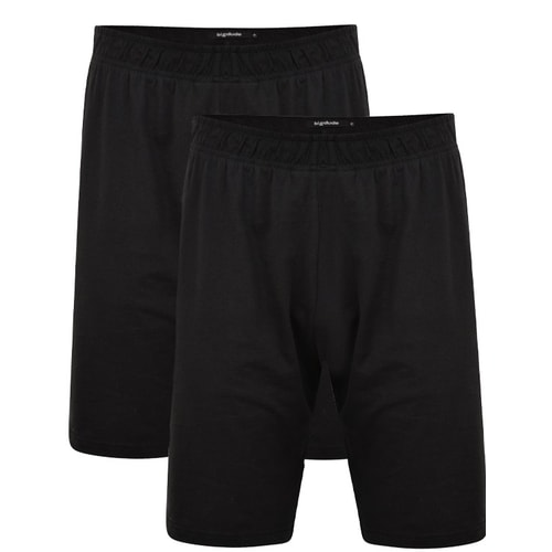 Bigdude Twin Pack Classic Pyjama Shorts Black