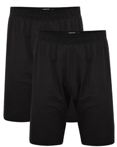 Bigdude Twin Pack Classic Pyjama Shorts Black