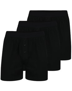 Bigdude 3 Pack Loose Boxer Shorts Black