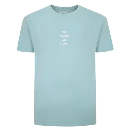 Bigdude Slogan Embroidered T-Shirt Washed Turquoise