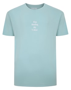 Bigdude Slogan Embroidered T-Shirt Washed Turquoise