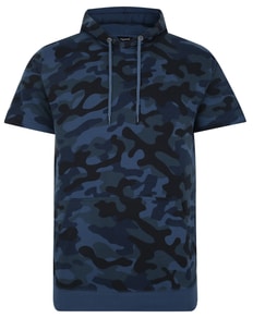 Bigdude Short Sleeve Camo Hoody Navy