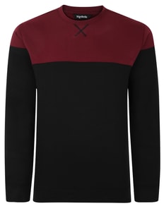 Bigdude Colour Block Jumper Black/Burgundy