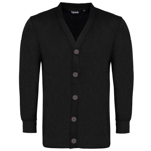 Bigdude Brushed Fleece Cardigan Black