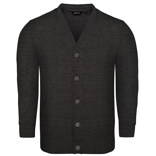 Bigdude Brushed Fleece Cardigan Charcoal