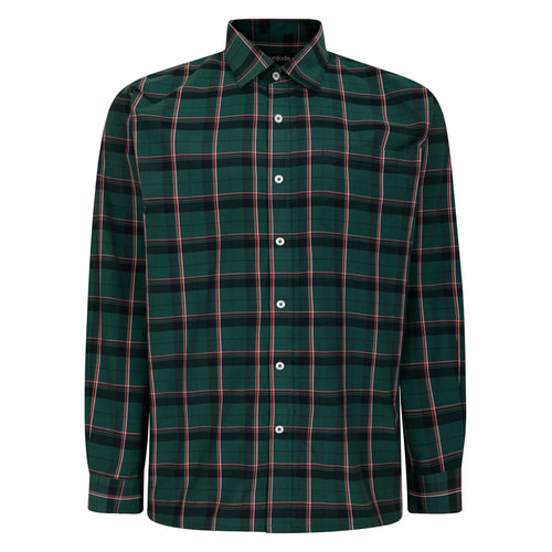 Bigdude Checked Poplin Long Sleeve Shirt Green/Red