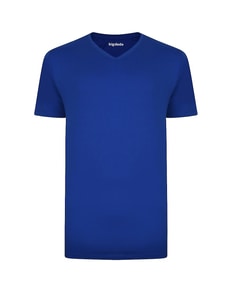 Bigdude Plain V-Neck T-Shirt Royal Blue