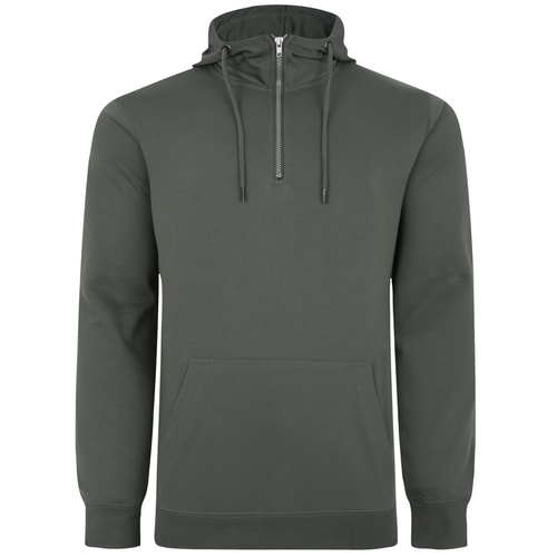 Bigdude Lightweight Half Zip Hoody Sage Green Tall