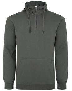 Bigdude Lightweight Half Zip Hoody Sage Green Tall