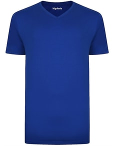 Bigdude Plain V-Neck T-Shirt Royal Blue