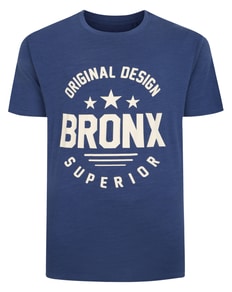 Bigdude Space Dye Bronx Print T-Shirt Indigo Tall