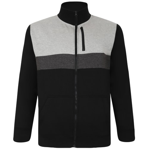 Bigdude Full Zip Colour Block Jacket Black