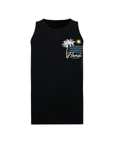 Bigdude Lightweight Summer Print Vest Black Tall