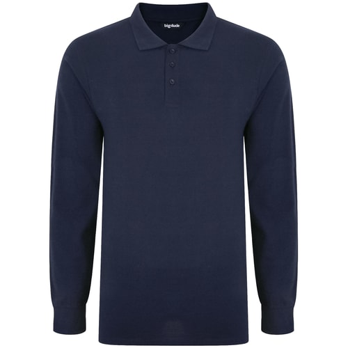 Bigdude Long Sleeve Polo Shirt Navy