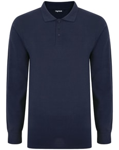 Bigdude Long Sleeve Polo Shirt Navy