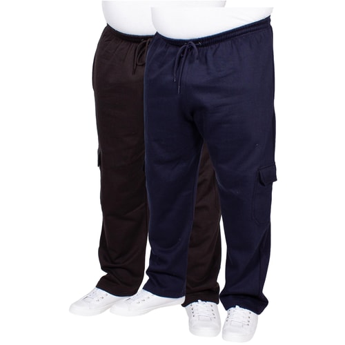 Bigdude Straight Leg Cargo Joggers Twin Pack Black/Navy