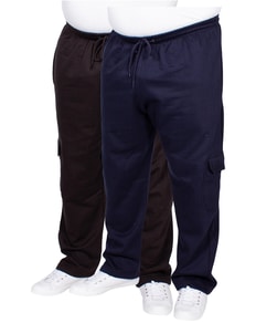 Bigdude Straight Leg Cargo Joggers Twin Pack Black/Navy