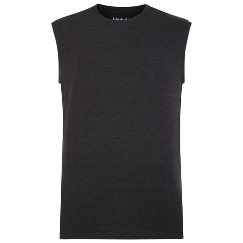 Bigdude Plain Sleeveless T-Shirt Charcoal