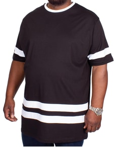 Bigdude Contrast Stripe T-Shirt Black