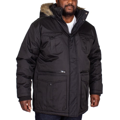 Bigdude Full Zip Parka Coat Black