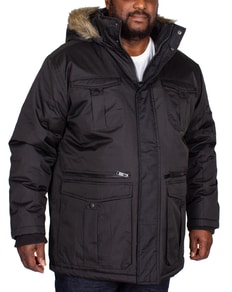 Bigdude Full Zip Parka Coat Black