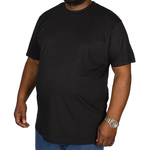 Bigdude Plain Crew Neck T-Shirt Black Tall