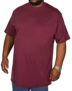 Bigdude Plain Crew Neck T-Shirt Burgundy Tall