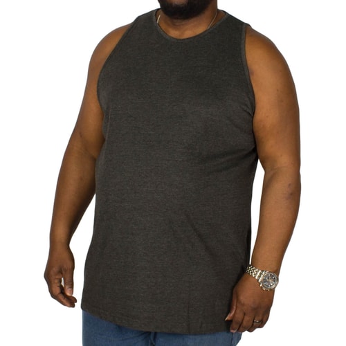 Bigdude Plain Vest Charcoal Tall