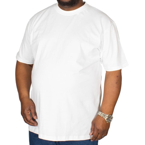 Bigdude Plain Crew Neck T-Shirt White Tall