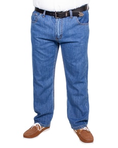 Bigdude Elasticated Waist Jeans Mid Wash