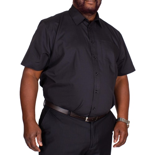 Bigdude Classic Short Sleeve Poplin Shirt Black