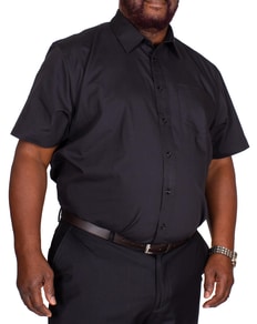 Bigdude Classic Short Sleeve Poplin Shirt Black