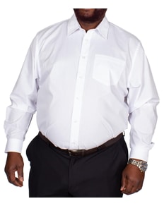 Bigdude Classic Long Sleeve Poplin Shirt White Tall