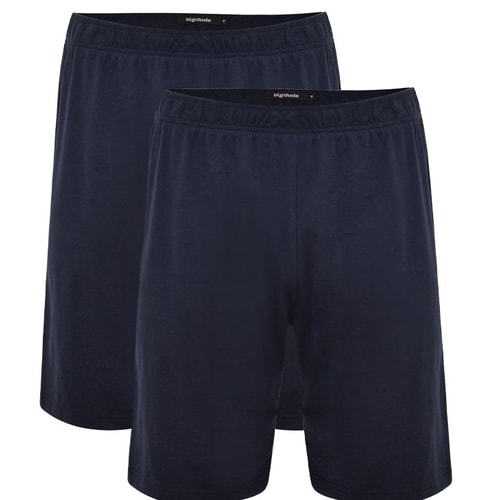 Bigdude Twin Pack Classic Pyjama Shorts Navy