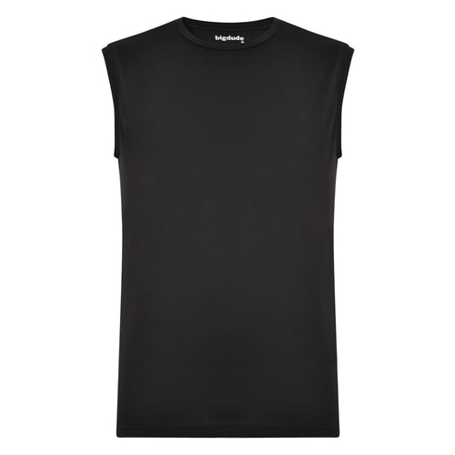 Bigdude Plain Sleeveless T-Shirt Black Tall