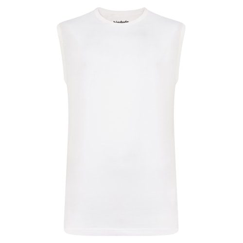 Bigdude Plain Sleeveless T-Shirt White Tall