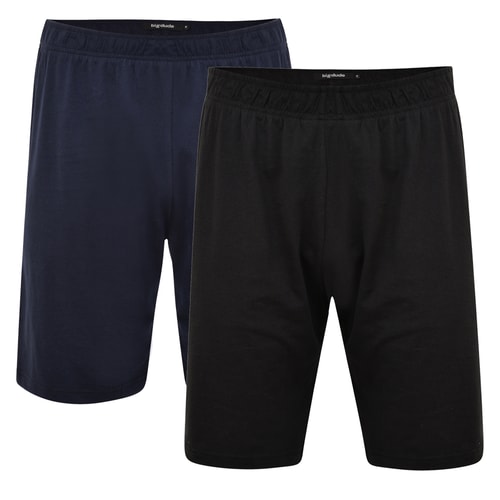 Bigdude Twin Pack Classic Pyjama Shorts Black/Navy