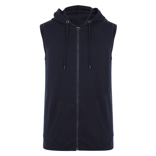 Bigdude Loop Back Sleeveless Hoody Navy