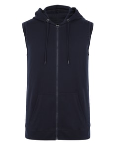 Bigdude Loop Back Sleeveless Hoody Navy