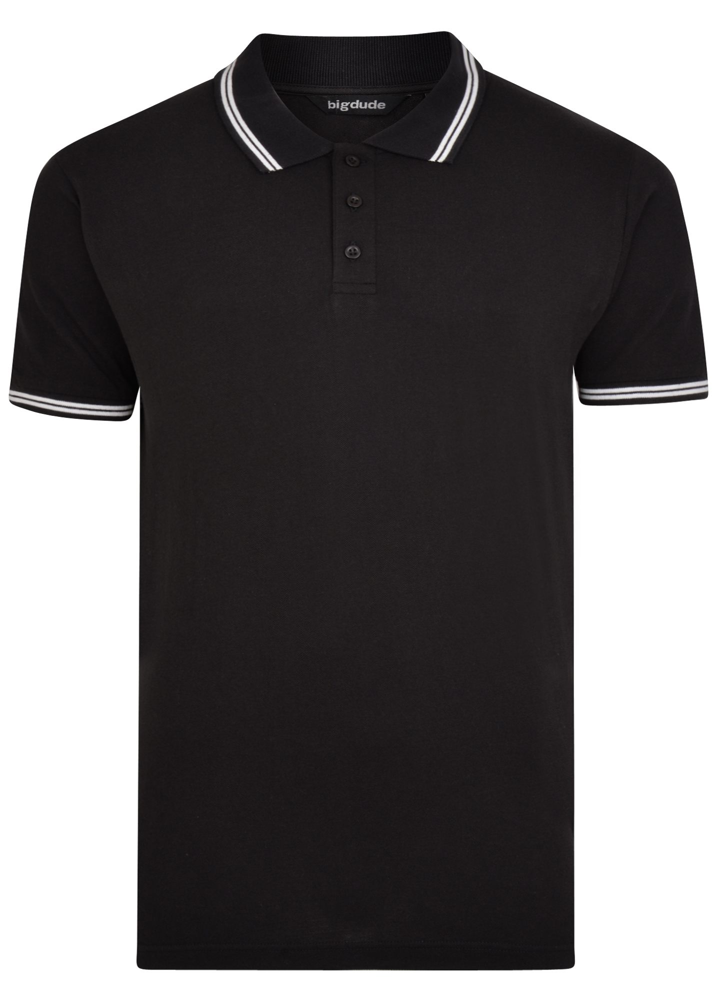 Bigdude Plain Polo Shirt - Black | BigDude